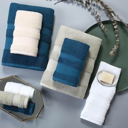 Cotton Towel Set Solid Color Large Thick Bath Towel Bathroom Hand Face Shower Towels Home Hotel For Adults toalla de ducha 3size