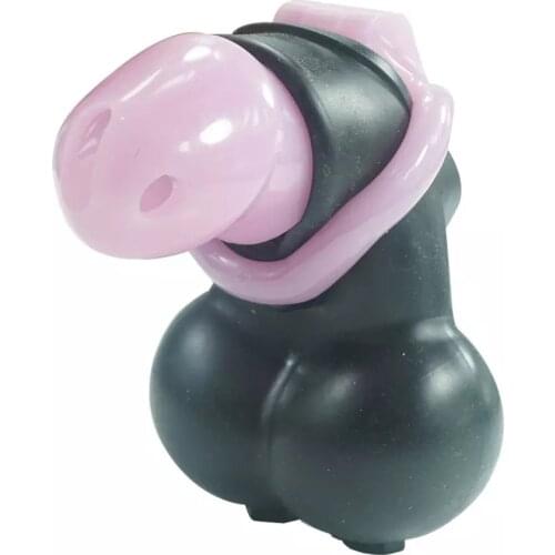 New silicone scrotum penis Squeeze cock ring ball stretcher set Chastity device bondage cage with 4 ring sex toy for men