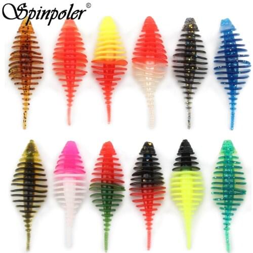 New Soft Plastic Bait Ribbing Worm 10pcs 5.3cm 1.6g Bassfishing Worm Bait Natural Soft Baits Creatures Bait