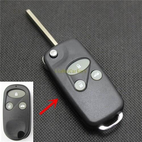 AURONOVA New Upgrade Folding Key Shell for Honda Accord City Fit Odyssey 3 Buttons Remote Car Key Case With No.2 Blade