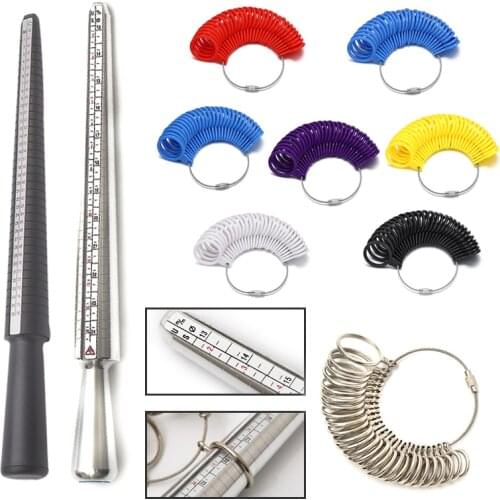 Plastic Stick Ring Sizer Ring Stick Enlarger Mandrel Gauge Finger Sizes Measuring Jewelry Making Stainless Steel Tools Equipment