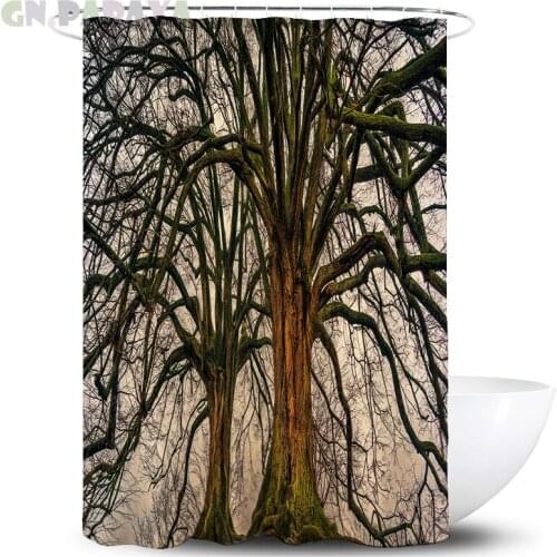 Retro forest Bath Curtains farmhouse decor forest Waterproof Polyester tropical landscape Shower Curtains Screen with hooks new