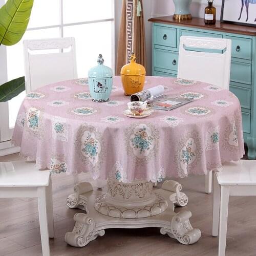 Luxury Waterproof Round Table Cloth Flower Rectangle Jacquard Tablecloth Dustcloth Table Cover Dining Table Cabinet Cover Tapete