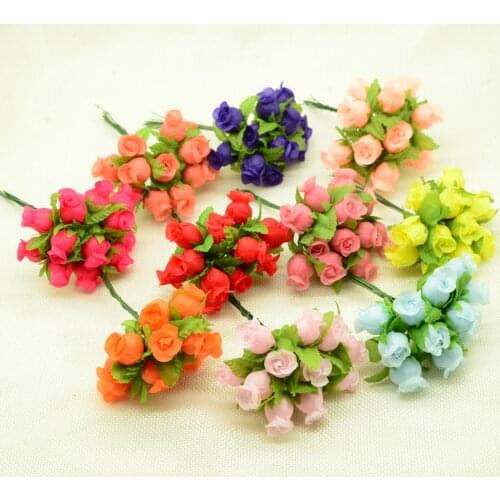 12pcs Silk Roses Bouquet For Christmas Decoration Home Wedding Party Accessories Diy Wreath Gifts Box Artificial Flowers Supply