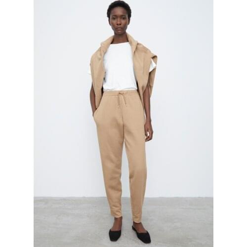 Totem* Oleni* cotton silk wide leg pants fall winter season drawstring casual loose style