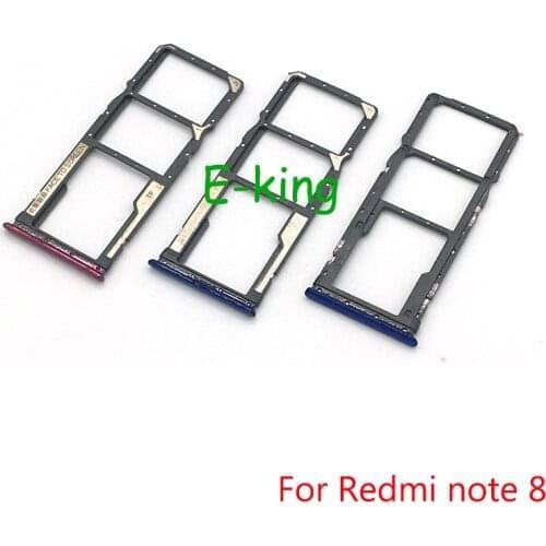 Sim Tray Holder For Xiaomi Redmi Note 8 Note 8 pro SIM Card Tray Slot Holder Adapter Socket Repair Parts