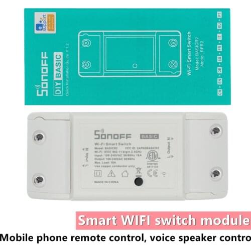 Sonoff Basic Wifi Switch DIY Wireless Remote Domotica Light Smart Home Automation Relay Module Controller Work with Alexa