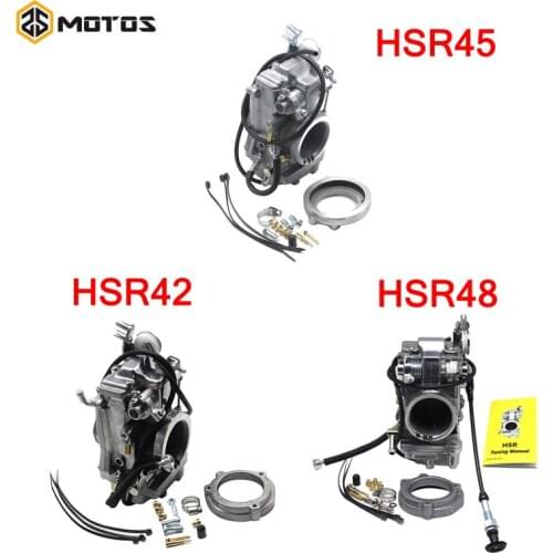 ZS MOTOS Motorcycle Carburetor For Mikuni Type HSR TM42 42mm HSR45 45mm HSR48 48mm Harley EVO Evolution Pump Performance