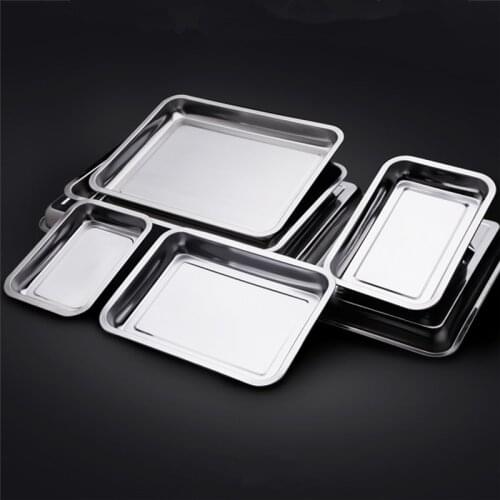 1PC Stainless Steel Kitchen Storage Tray Food Fruit Steamed Sausage Plate Pans Restaurant Hotel Household Baking Pastry Dish