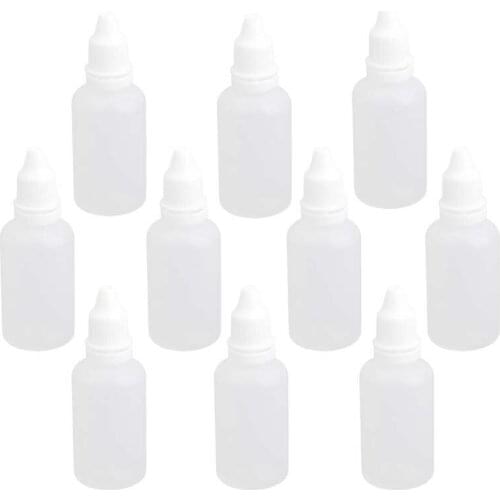 10pcs 30ml Plastic Vacuum Flasks Pressure Dropper for eyedrops Laboratory Liquid White