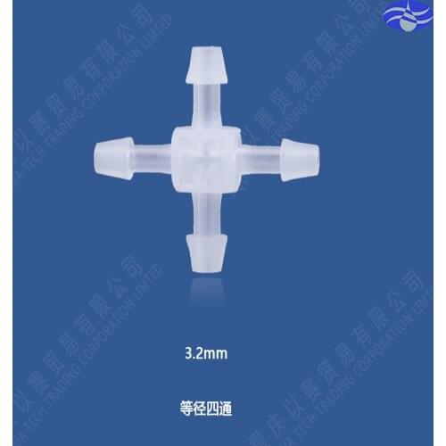 3.2mm(1/8") Cross plastic pipe connector,hose connector,pipe fittings