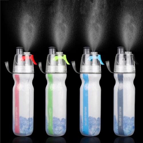 500ml Bike PE Double Layer Cold Spray Water Bottle Anti-fall Bicycle Hydro Flask Camping Run Outdoor Running Cycling Kettle