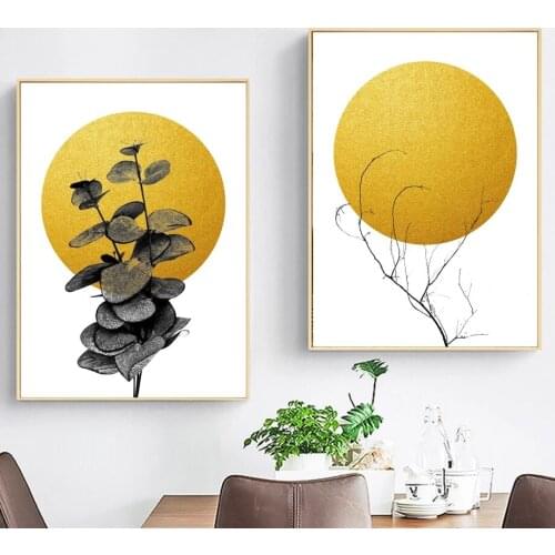 Abstract Landscape Yellow Sunshine Sofa Background Wall Decorative Painting Poster Living Room Bedroom Dining Room Decor