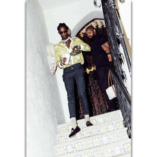B005 Young Thug Hip Hop Rap Music Rapper Singer Star Silk Cloth Poster Art Bedroom Decoration