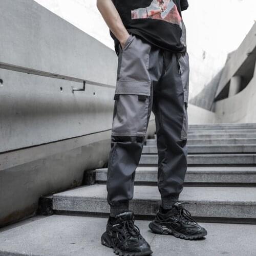 2020 New Men Cargo Pants Streetwear Male Casual Trousers Sweatpants Hip Hop Harajuku Ribbons Trousers