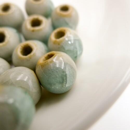 10# 40pcs Unique Ceramic Beads Not Wooden Ceramics Porcelain Bead For Jewelry Making 10mm Beads #A307B