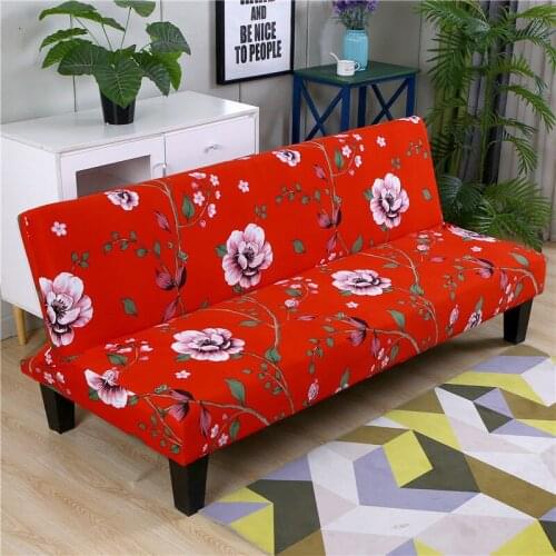 Armless Sofa Bed Cover Folding Modern Seat Slipcovers Stretch Covers Cheap Couch Protector Elastic Futon Spandex Cover F8518