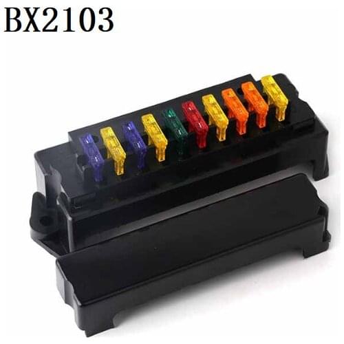 20 Sets 10 Way BX2103 Blade Fuse Box Holder with terminal & fuse for Car Boat Marine Trike 12V 24V