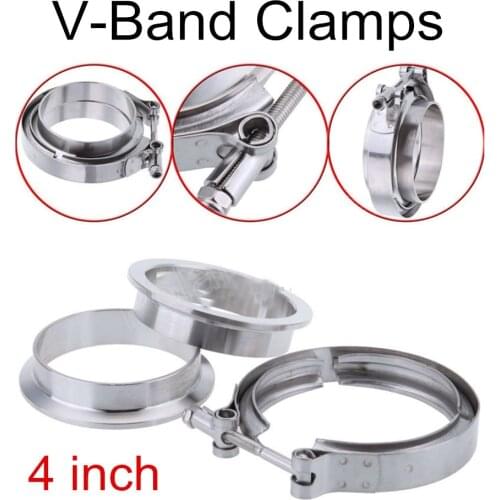 For turbo exhaust downpipe one 4 inch V Band clamp flange Kit v-band clamp with two flanges new arrival