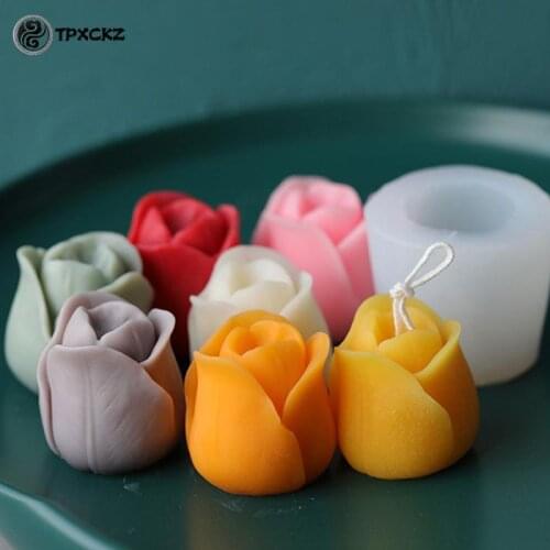 Hand-made Tulip Mold Candles Aroma Wax Soap Molds Reusable Handmade Candle Mold Making DIY Candle Soap Craft Mould