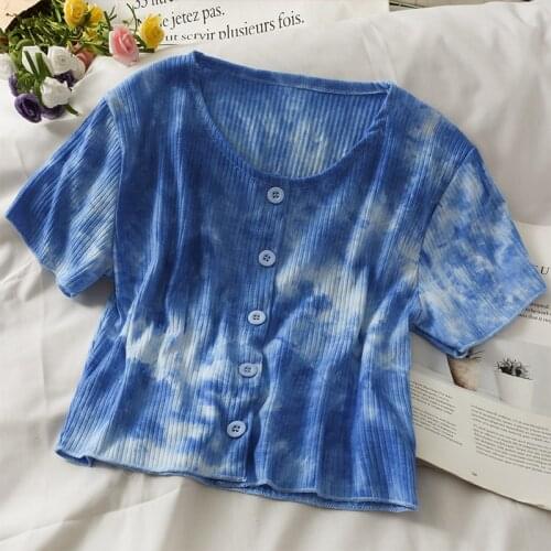 HELIAR Women Y2k Colorful Button Up T-shirts Fashion Red Cotton Ladies Fashion Short Sleeve Cute T-shirts For Women Summer