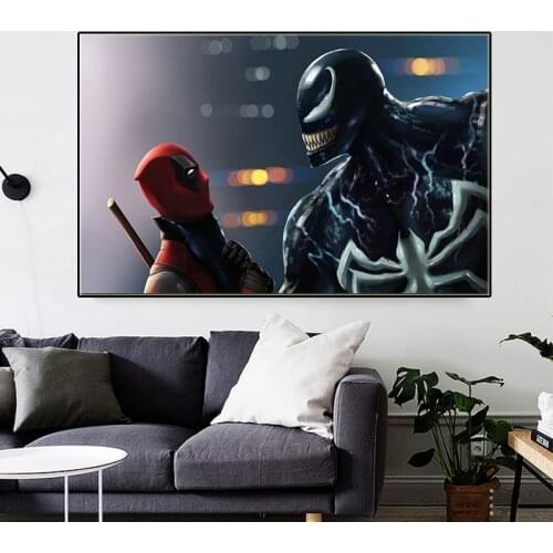 Disney Superhero Venom Spider Man Battle Anime Poster Animation Canvas Painting Wall Art Print Picture for Kid Living Hoom Decor