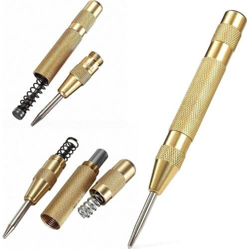 Center Punch Stator Punching Automatic Center Pin High-Speed Steel Punch Spring Loaded Marking Drilling Tool Brass Body