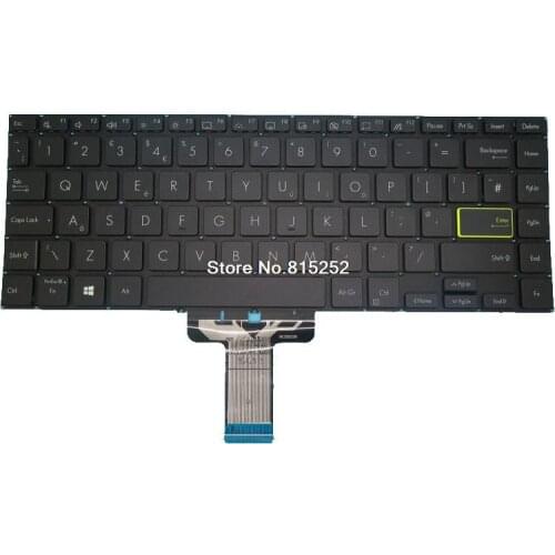 Laptop Keyboard For ASUS S433EA S433EQ S433FA S433IA Without Frame Black United Kingdom UK NO Backlit Film