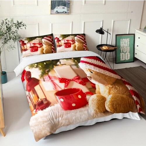 3D Animal Duvet Cover Set Modern Fashion Bear Custom Print Queen Size Cartoon Bedding Set Home Bed Linen Roupa De Cama Solteiro