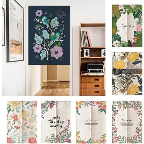 Floral Printed Short Curtains Modern Minimalist Door Curtain Bathroom Door Screen Washable Kitchen Drapes for Living Room Decor