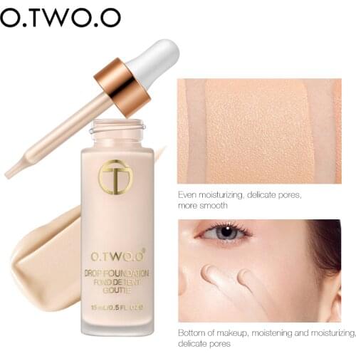 O.TWO.O Cosmetics Liquid Foundation Waterproof Makeup Base Oil Control BB Cream Full Concealer Long Lasting Liquid Foundation