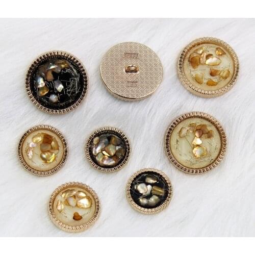 Metal & Bead Button Clothes Sweater Coat Decoration Suit Flat Button Accessories DIY Clothing 2pcs/Lot X-003