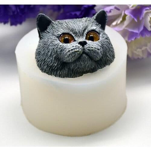 3D Cute Cat Silicone Mold Soap Making Tools DIY Silicone Molds For Candle Cake Baking Mould Aromatherapy Decoration Clay Crafts