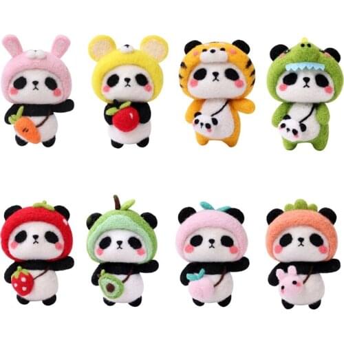Cute Animal Cartoon Wool Felt Doll Craft Handmade DIY Unfinished Poked Kitting Package Needle Material Bag