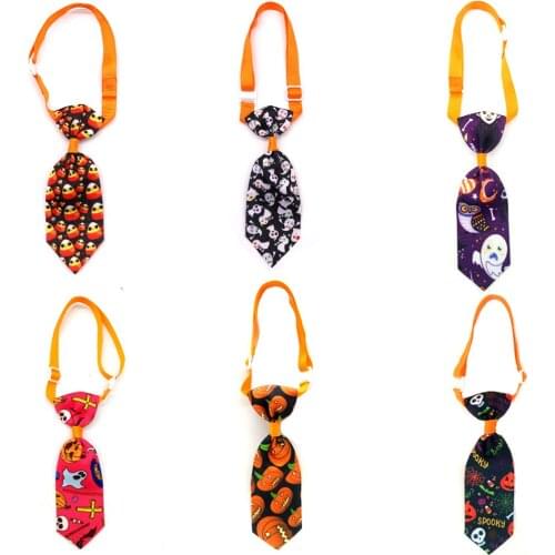Mix Color Pet Cat Dog Halloween Neck Tie Puppy Grooming Products Adjustable Dog Accessories Bows for Small Dogs Pet Supplies
