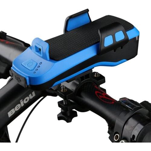Multifunction 5 In 1 Bicycle Light Solar USB Charging Horn Phone Holder Power Bank Front Lamp For Bicycle Led Lamp Accessories