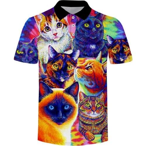 LCFA brand 2021 Summer Mens Polo Shirt High Quality Colorful cat Mens short sleeve Fashion Casual Polo Shirt custom wholesale