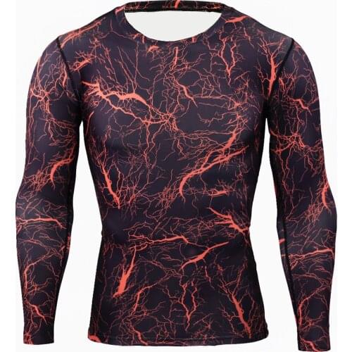 Mens Running Jogging Sports T Shirt Compression Shirt Long Sleeve Fitness Gym Worout Training Sportswear Rashguard Tees Tops