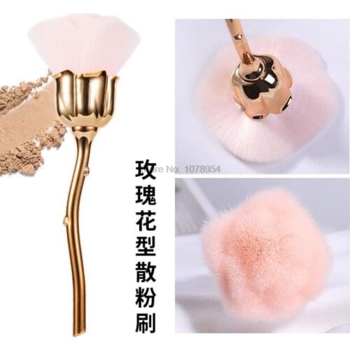 100pcs New Nail Art Glitter Power Dust Brush For Manicure Lovely Rose Head Blush Brushes Manicure Beauty Tool Nail Accessories