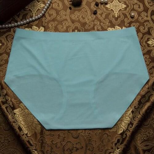 New fashion sexy ice silk one piece seamless breathable big size panties women underwear selling hot briefs