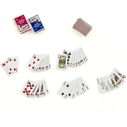 New Arrival Mini Doll House Playing Cards Miniature Games Poker Miniature For Dolls Accessory Home Decoration