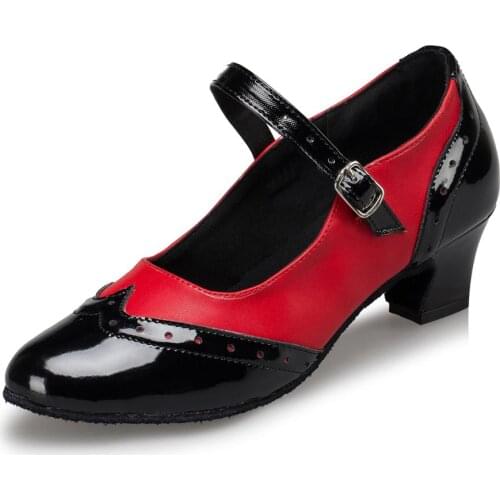Girls Ballroom Dance Shoes Closed Toe Latin Salsa Dance Shoes Mid heel Ladies Latin Dance shoes Adult Soft Outsole Tango Shoes