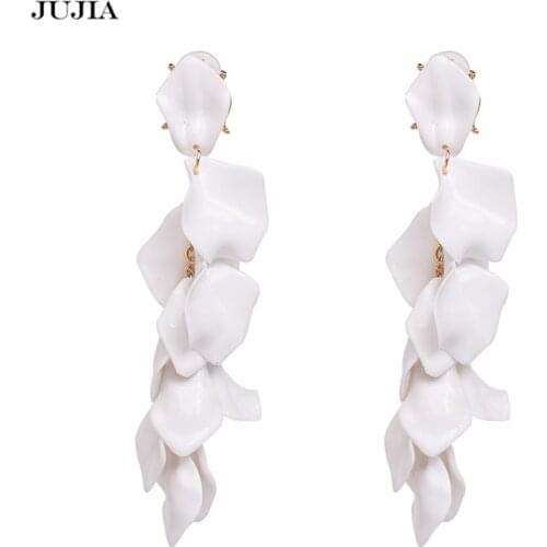 Wholesale JUJIA Fashion Trendy Big Maxi Acrylic Drop Earring Flower Dangle Resin Earrings For Women Jewelry Wholesale