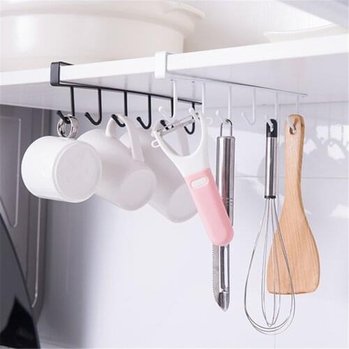 Free of Punch Storage Shelf Hanging Cap Paper Shelves Kitchen Multifunction Hanger Cabinet Hook for Kitchen Bearing stronger