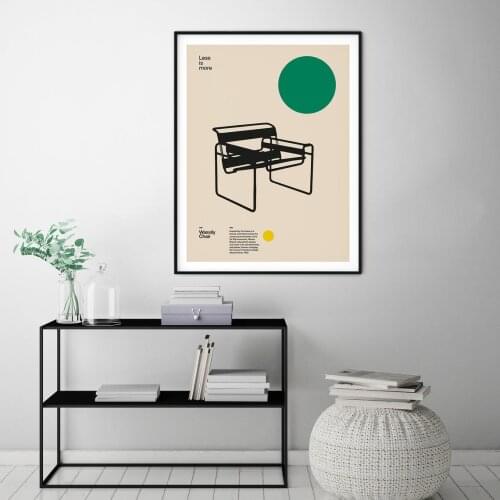Home Decor Canvas Poster Wassily Chair Marcel Breuer Minimal Furniture Bauhaus Design Living Room Artwork