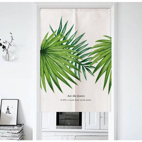 Simple Leaves Door Curtain Kitchen Bathroom Bedroom Shuttered Curtain Noren Japanese Curtain Entrance Feng Shui Door Curtain