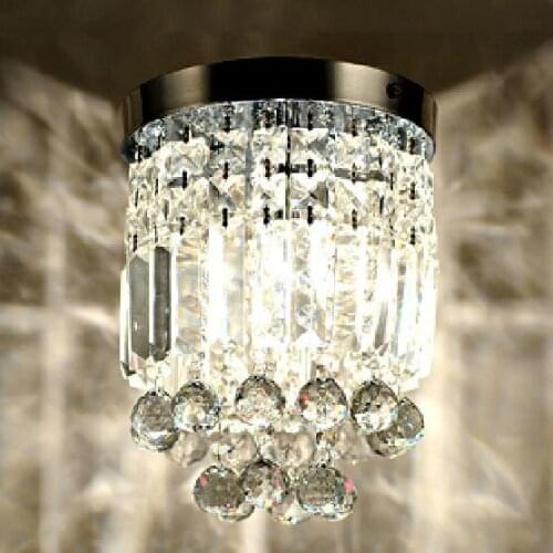 Simple modern crystal ceiling lamps, aisle lights K9 entrance hall bedroom lamps lighting white