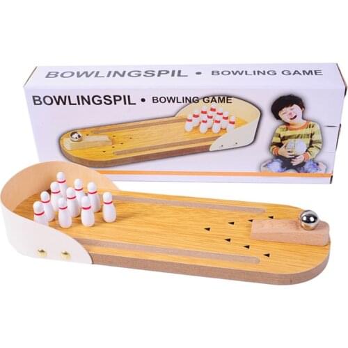 1set Hot Selling Childrens Educational Toy Wooden Mini Bowling Parent-child Interactive Table Games Casual Decompression