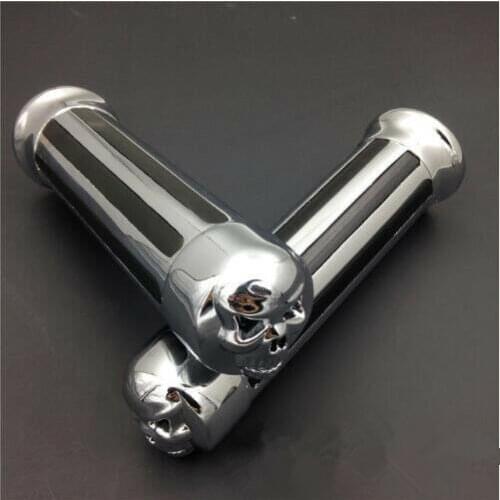 2PCS 1"25mm Skull Handlebar Hand Grips Motorcycle For Dyna Fatboy Heritage Softail FXSTB FLHR Softail Sportster 883 1200