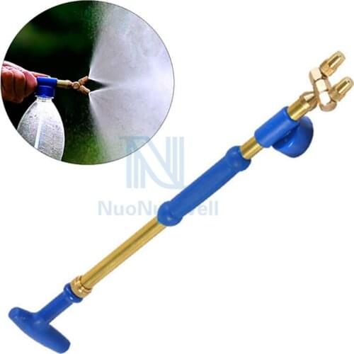 Garden Lawn Flowers Irrigation Rig Copper Double Head Sprayer Sprinkler Connected To Cole Bottle Water Spray Stick Nozzles